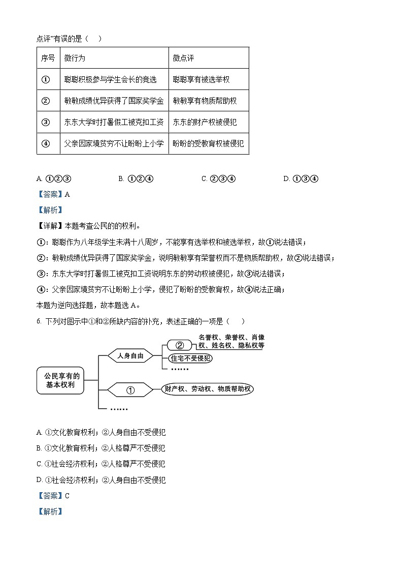 陕西省西安市高新第二初级中学2023-2024学年八年级下学期第一次月考道德与法治试题03