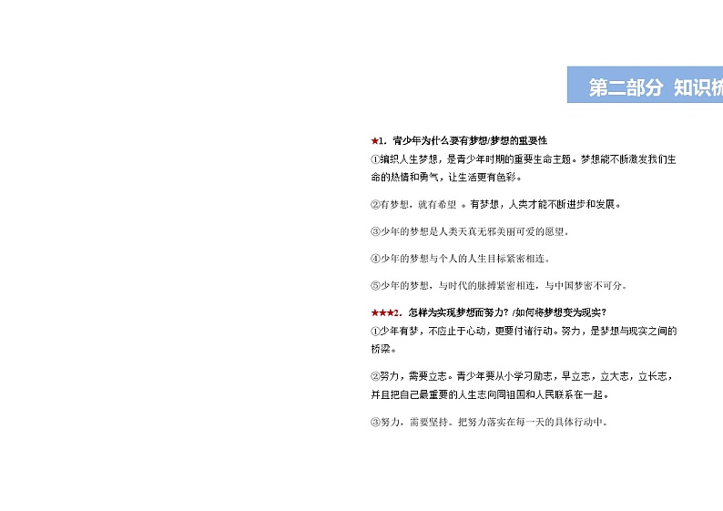 2024年中考道德与法治强化版热点学案专题01 政治认同（梦想）（思维导图+考点梳理+时政热点链接）02