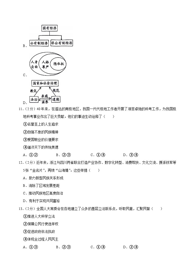 2024年浙江省嘉兴市中考二模道德与法治试卷02