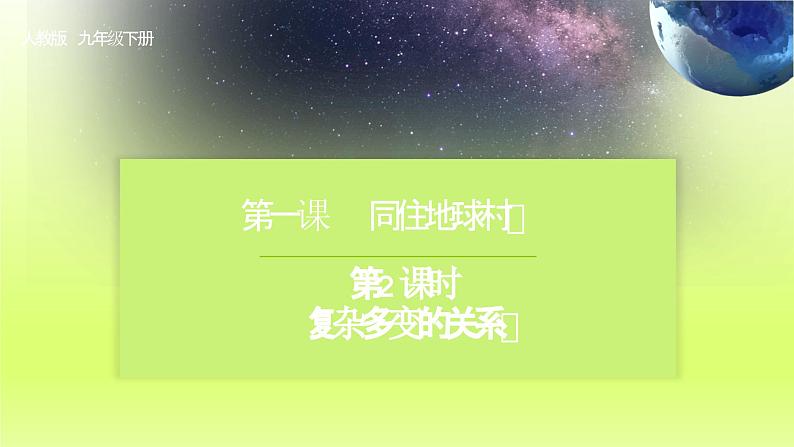 2024九下道德与法治第一单元我们共同的世界第一课同住地球村第2框复杂多变的关系课件（部编版）02