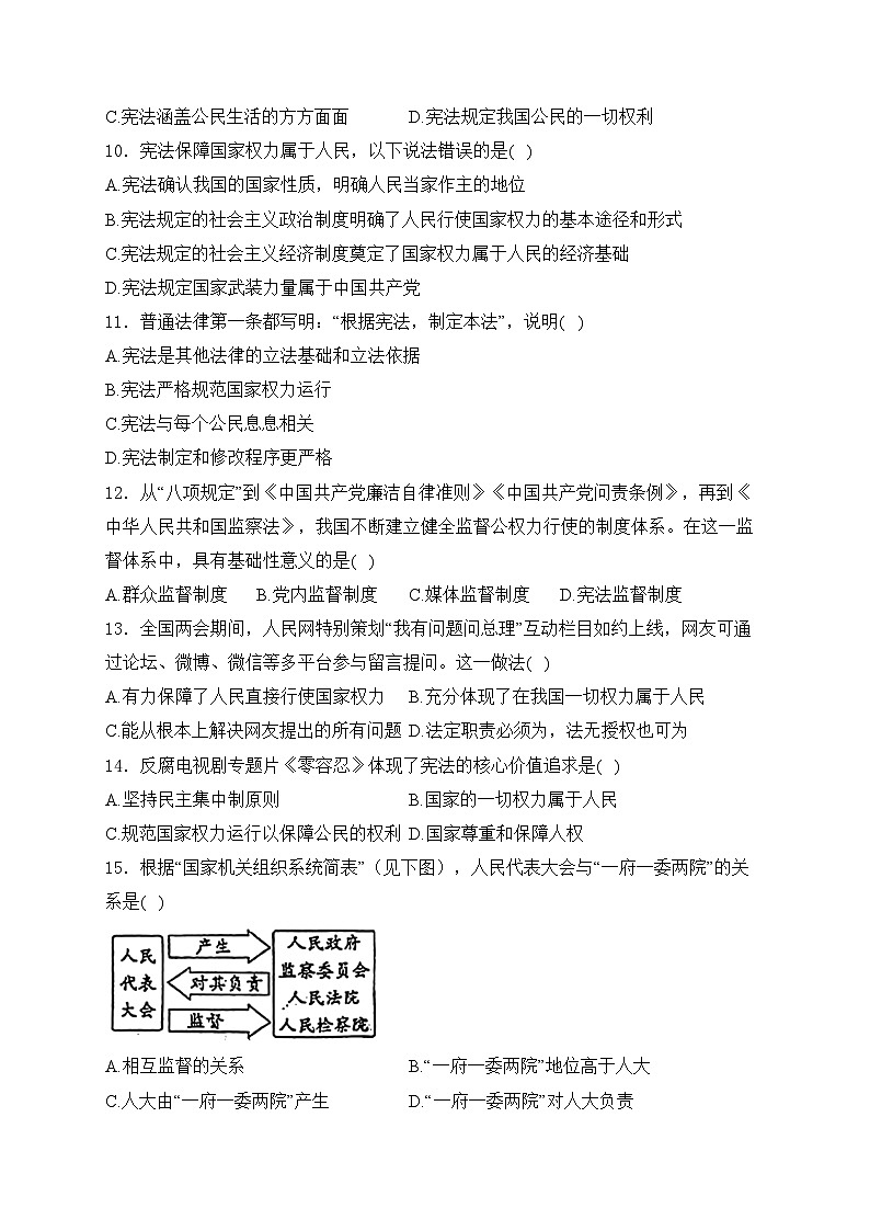 黑龙江省齐齐哈尔市五地市2023-2024学年八年级下学期4月月考道德与法治试卷(含答案)第3页