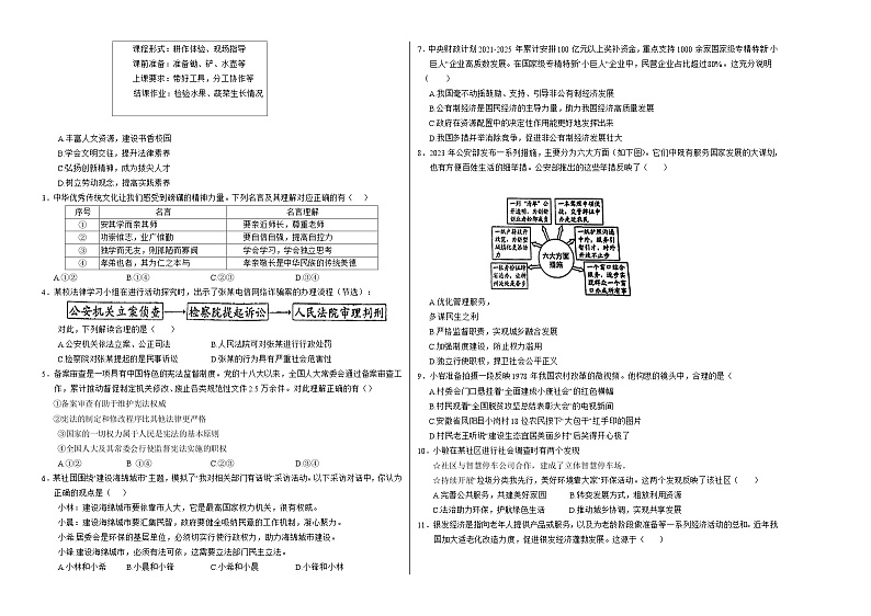 2024年中考道德与法治押题预测卷01（武汉卷）-（含考试版、答案、解析和答题卡）02