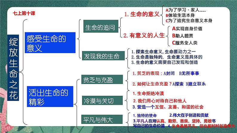 部编版7上道德与法治第四单元《生命的思考》复习课件06