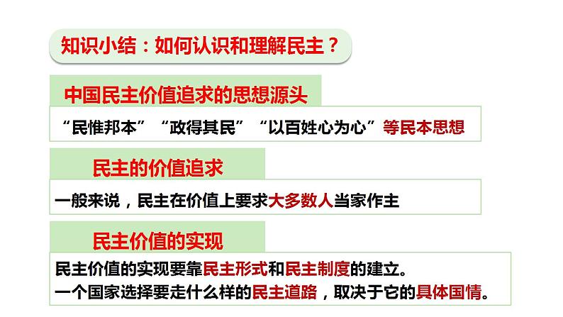 最新人教部编版九上道法第二单元 3.1生活在新型民主国家 (教学课件)08