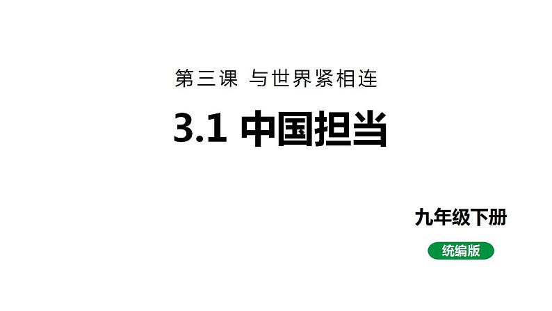 最新人教部编版九下道法第六单元 3.1中国担当 (教学课件)第1页