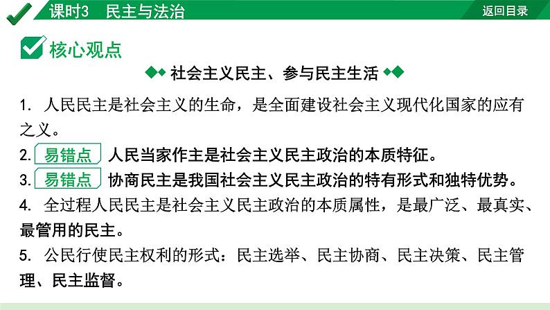 2024成都道法中考试题研究备考课件3.第一部分九年级（上册）课时3民主与法治【课件】第4页