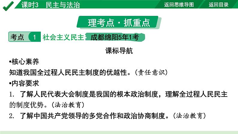 2024成都道法中考试题研究备考课件3.第一部分九年级（上册）课时3民主与法治【课件】第7页