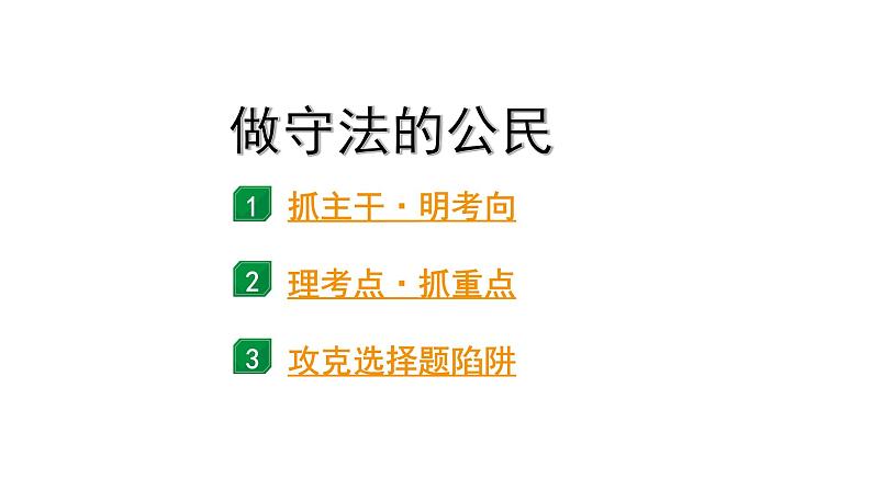 2024成都中考道法一轮复习备考专题 做守法的公民（课件）第1页