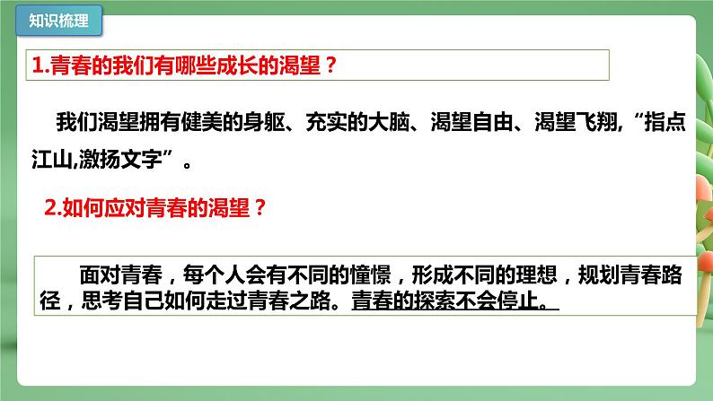 【期末复习】专题03：青春的证明-七年级下册道德与法治期中期末考点梳理（部编版）课件PPT05