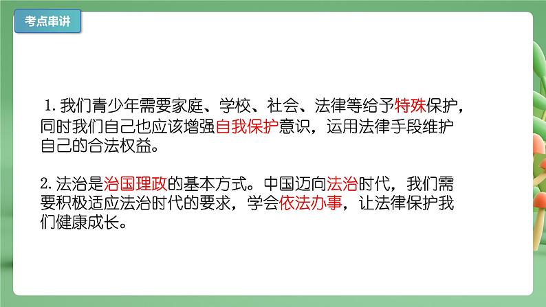 【期末复习】专题10：法律伴我们成长-七年级下册道德与法治期中期末考点梳理（部编版）课件PPT第4页