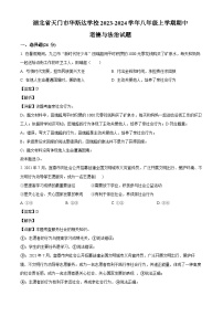 湖北省天门市华斯达学校2023-2024学年八年级上学期期中 道德与法治试题（含解析）