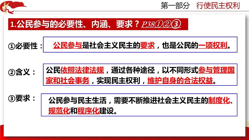 部编版九年级道德与法治上册3.2《参与民主生活》优质课件05