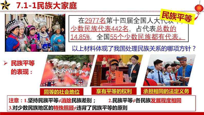 部编版九年级道德与法治上册7.1《促进民族团结》优质课件07