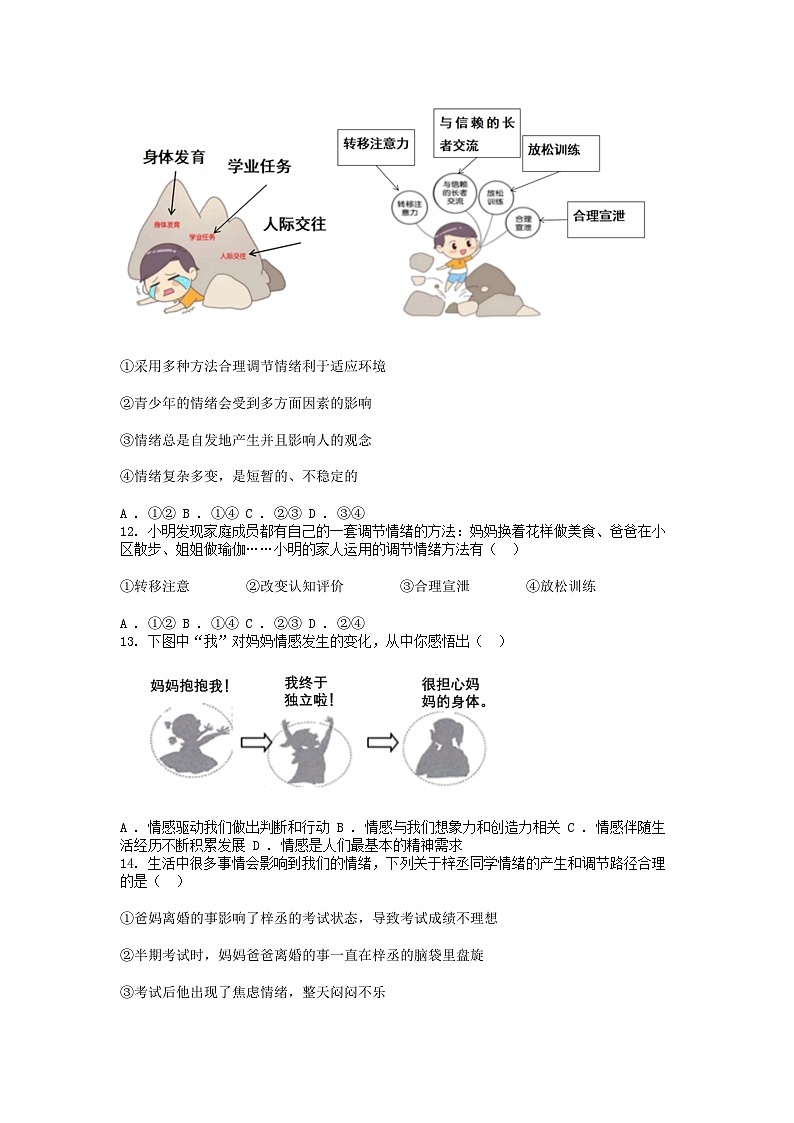 [政治][期中]湖北省武汉市江岸区2023-2024学年七年级下学期道德与法治期中试卷第3页