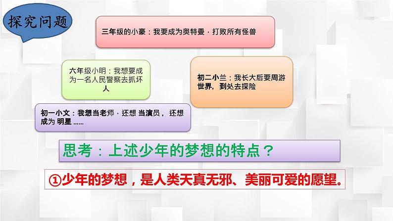 人教版 七年级上册 政治 第一课少年有梦 课件第8页