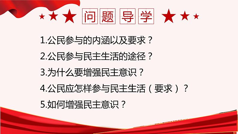 部编版九年级道德与法治上册3.2《参与民主生活》精美课件02