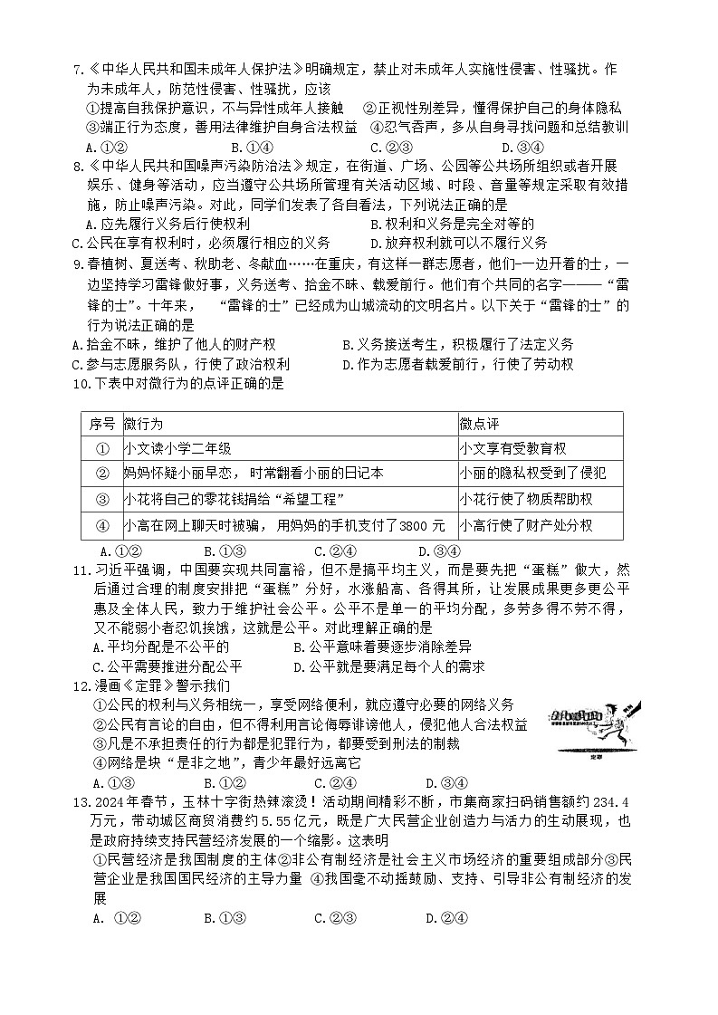 广西玉林市容县+2023-2024学年八年级下学期期末道德与法治试题02