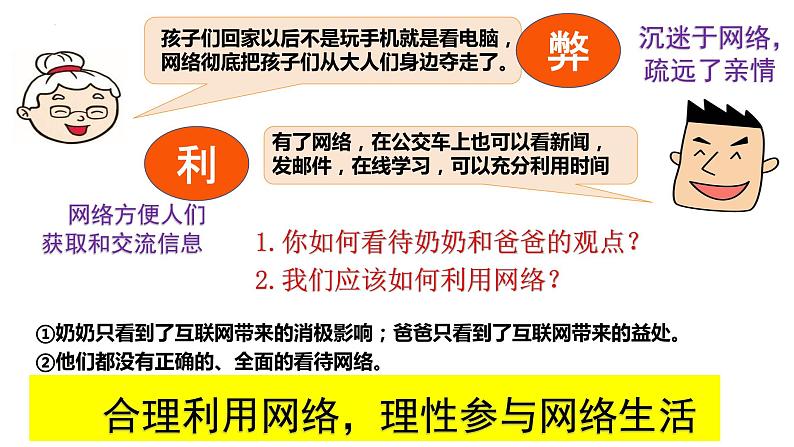 人教版政治八年级上册政治第二课第二框《合理利用网络》课件+教案+课上练习题05