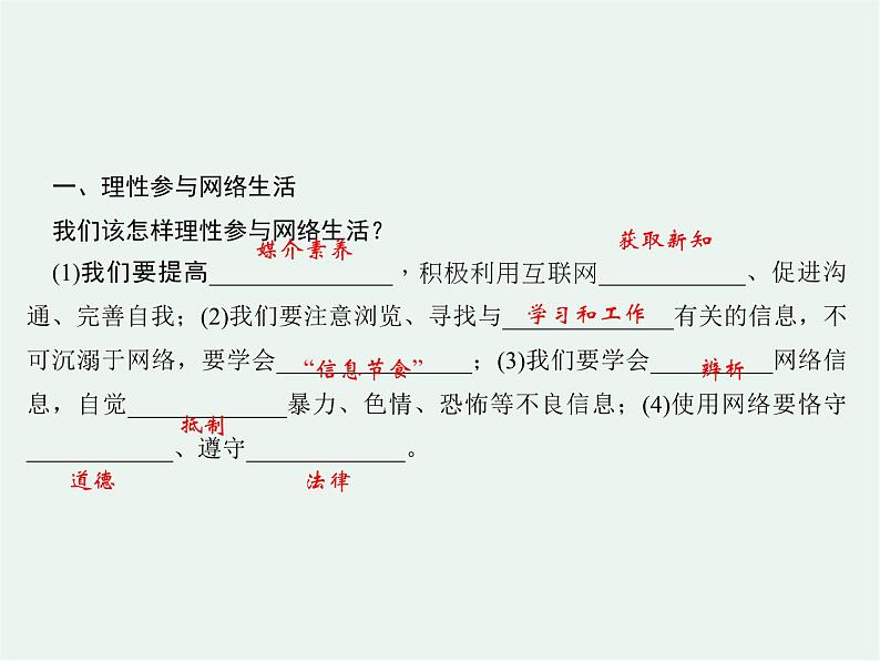 人教版政治八年级上册政治第二课第二框《合理利用网络》课件+教案+课上练习题03