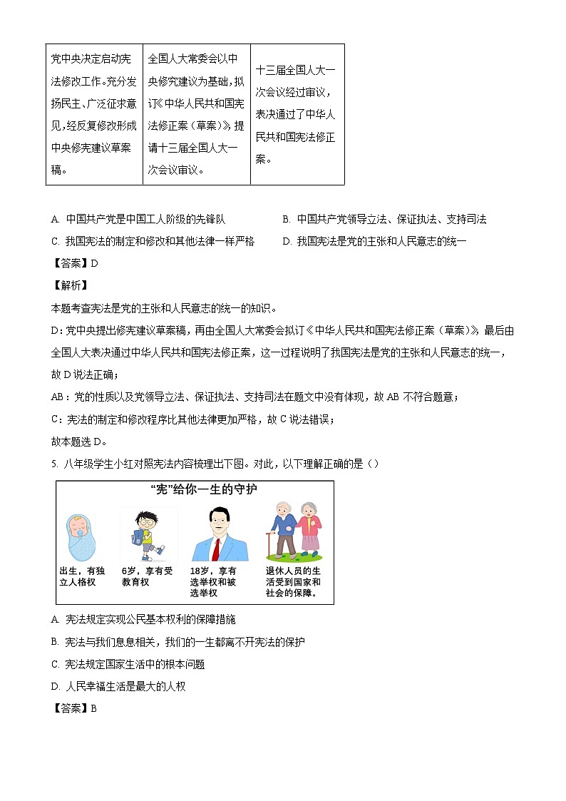 河北省石家庄市正定县2023-2024学年八年级下学期期末道德与法治试题（解析版）第2页