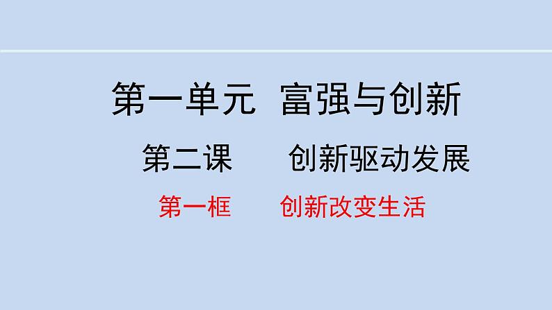 部编版九年级道德与法治上册课件 2.1 创新改变生活第1页