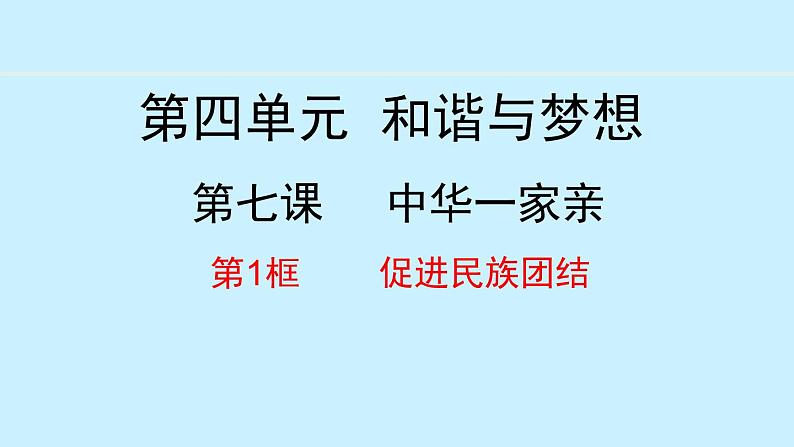 部编版九年级道德与法治上册课件 7.1 促进民族团结01