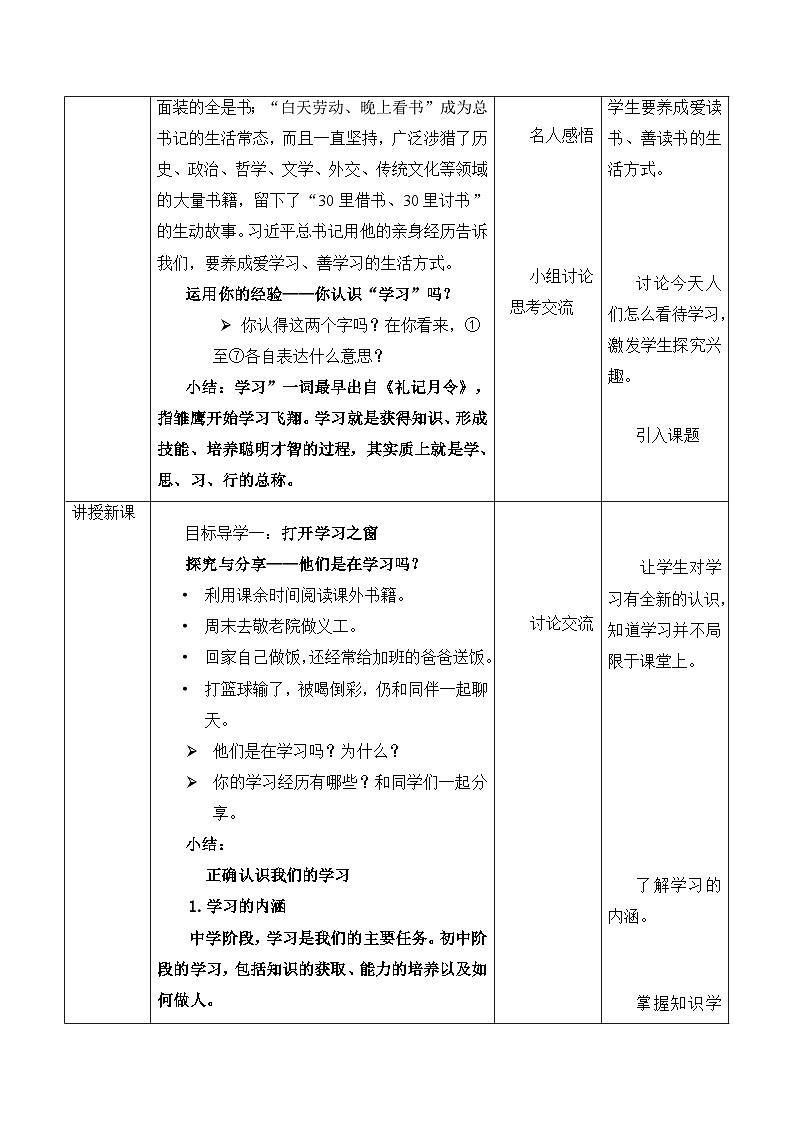 2022版新课标七年级上册道德与法治第二课学习新天地第一课时学习伴成长教案第2页