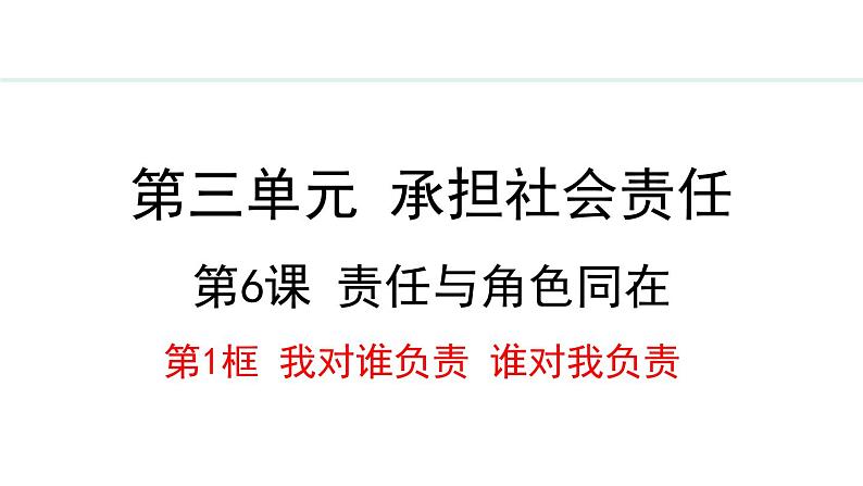 部编版八年级道德与法治上册课件 6.1 我对谁负责 谁对我负责第1页