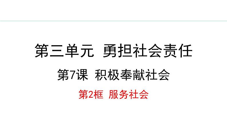 部编版八年级道德与法治上册课件 7.2 服务社会第1页