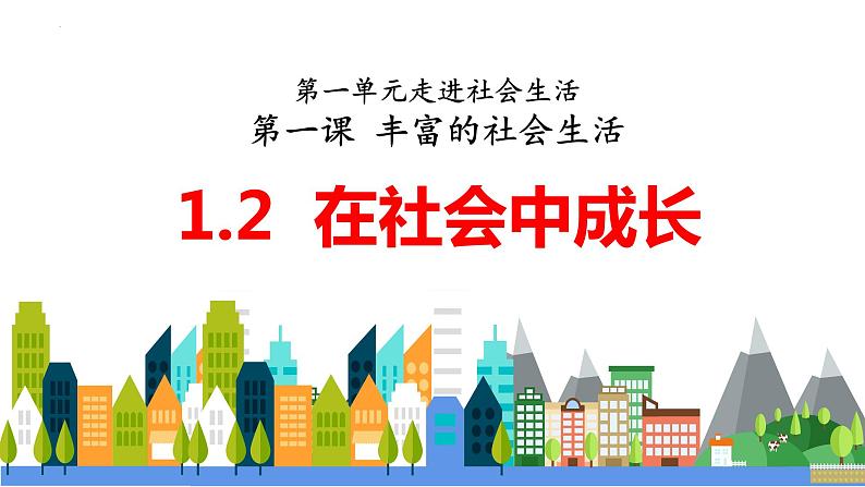 2024-2025学年统编版道德与法治八年级上册 1.2 在社会中成长 课件01