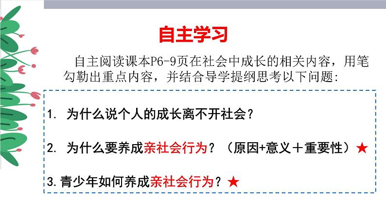 2024-2025学年统编版道德与法治八年级上册 1.2 在社会中成长 课件04