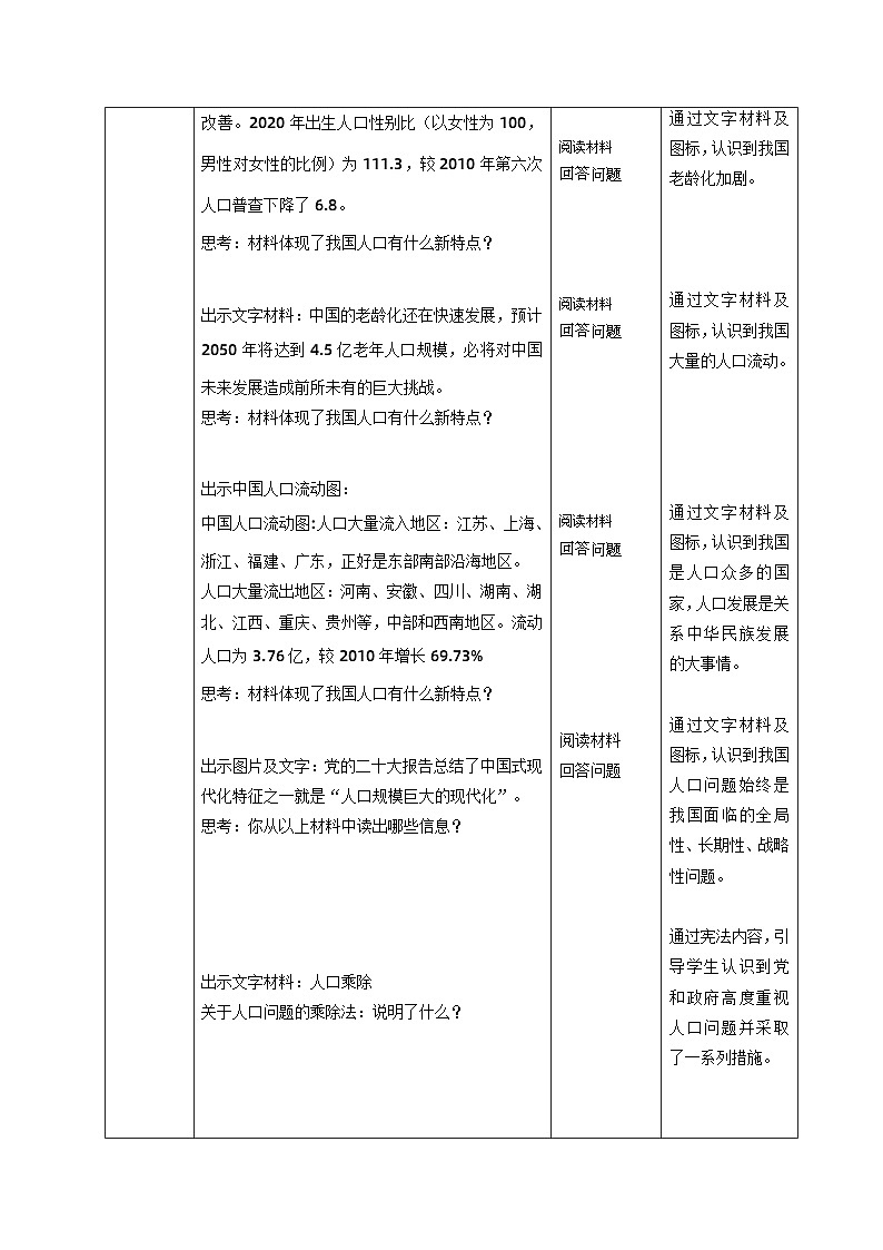 部编版道德与法治九年级上册 6.1 正视发展挑战（教学设计）第3页