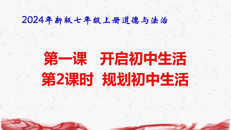 2024新版七年级上册道德与法治第一课 开启初中生活1.2 规划初中生活 课件01