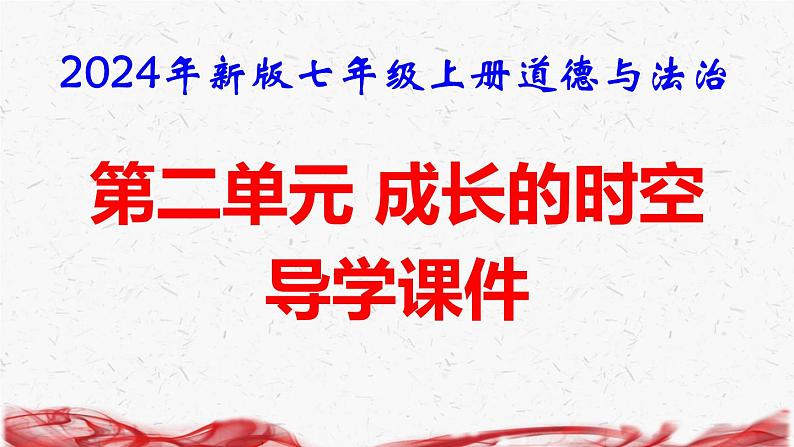 2024年新版七年级上册道德与法治第二单元 成长的时空 导学课件01