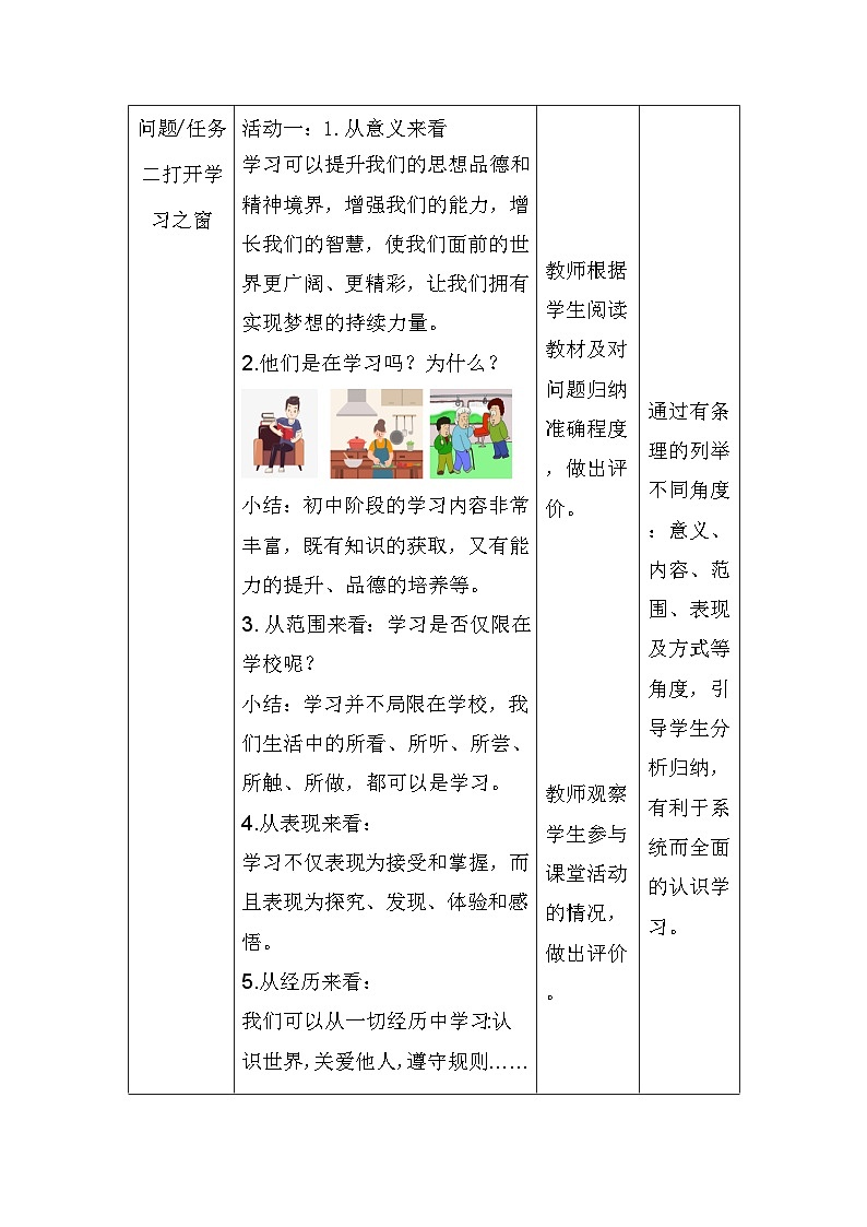 统编版（2024年新教材）七年级上册道德与法治第三课 梦想始于当下 3.2 学习成就梦想 教案教学设计02