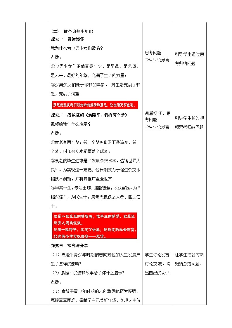 【核心素养】人教部编版道法七上 7.3.1《做有梦想的少年》课件+教案+学案+练习+素材03