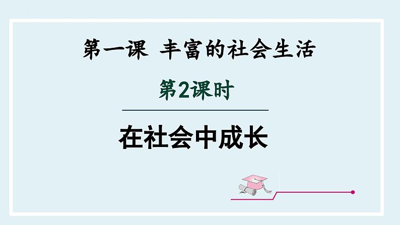 1.2 在社会中成长-课件 道德与法治八年级上册 （统编版）01