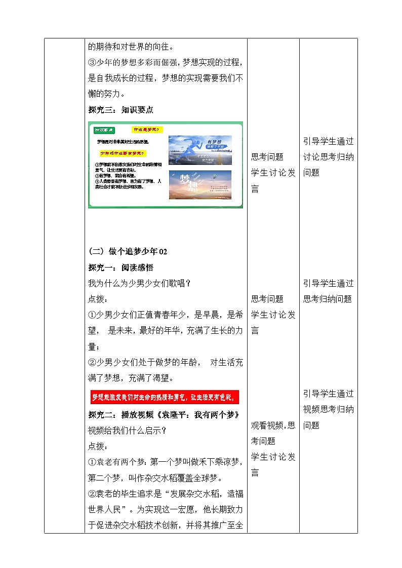 统编版2024年新教材七年级上册道德与法治第3课 梦想始于当下 教案（2课时）03