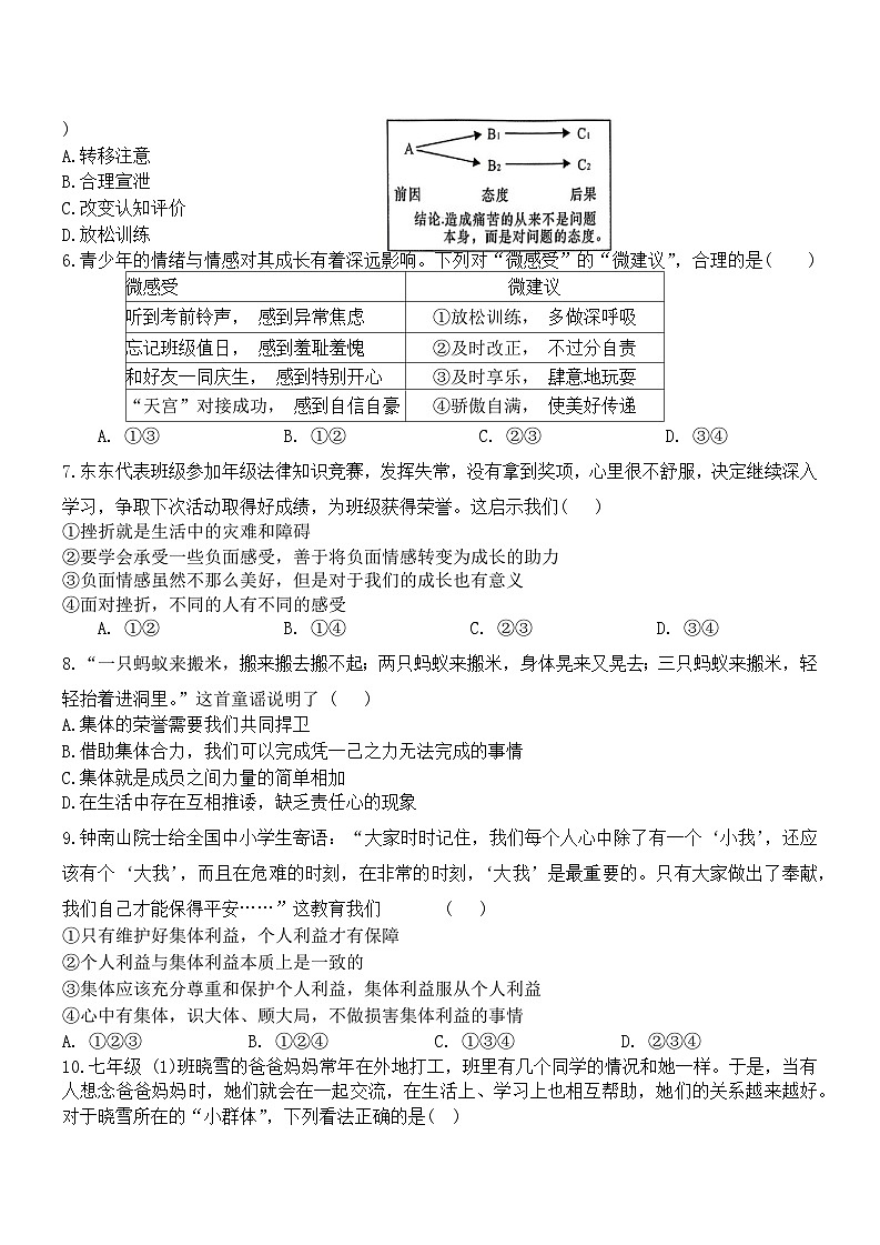 陕西省商洛市山阳县色河铺镇九年制学校2023-2024学年七年级下学期7月期末 道德与法治试题02