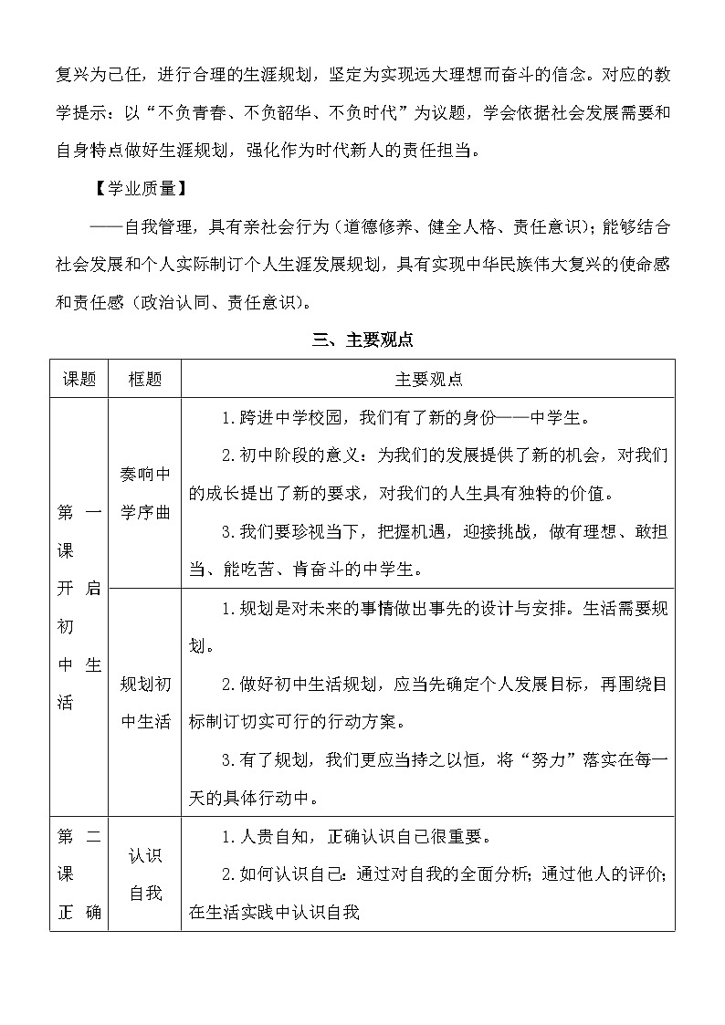 统编版（2024）七年级上册道德与法治第一单元《少年有梦》备课参考资料教案第3页