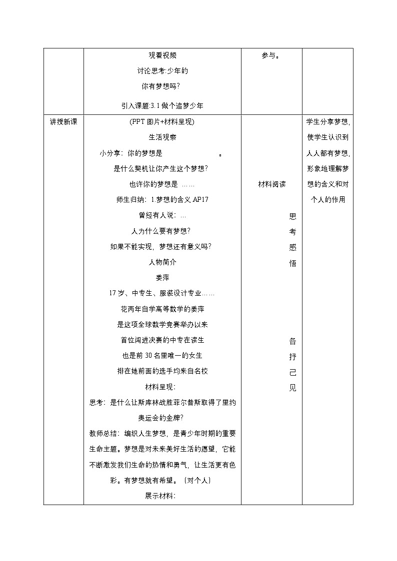 【人教版】七上政治  3.1 做个追梦少年（课件+教案+练习+导学案+视频）02