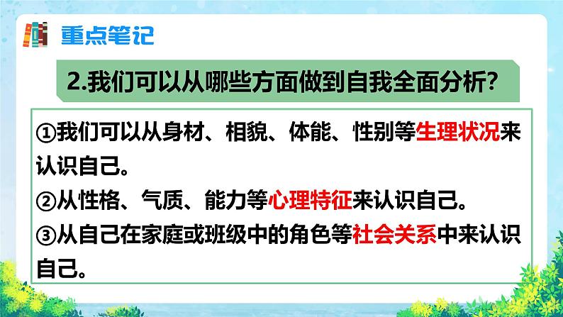 2.1 认识自己  课件-2024-2025学年道德与法治七年级上册（统编版2024）08