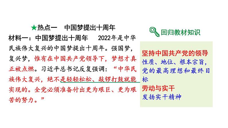 陕西省2024年道法中考热点备考重难专题：中国梦提出十周年（课件）02