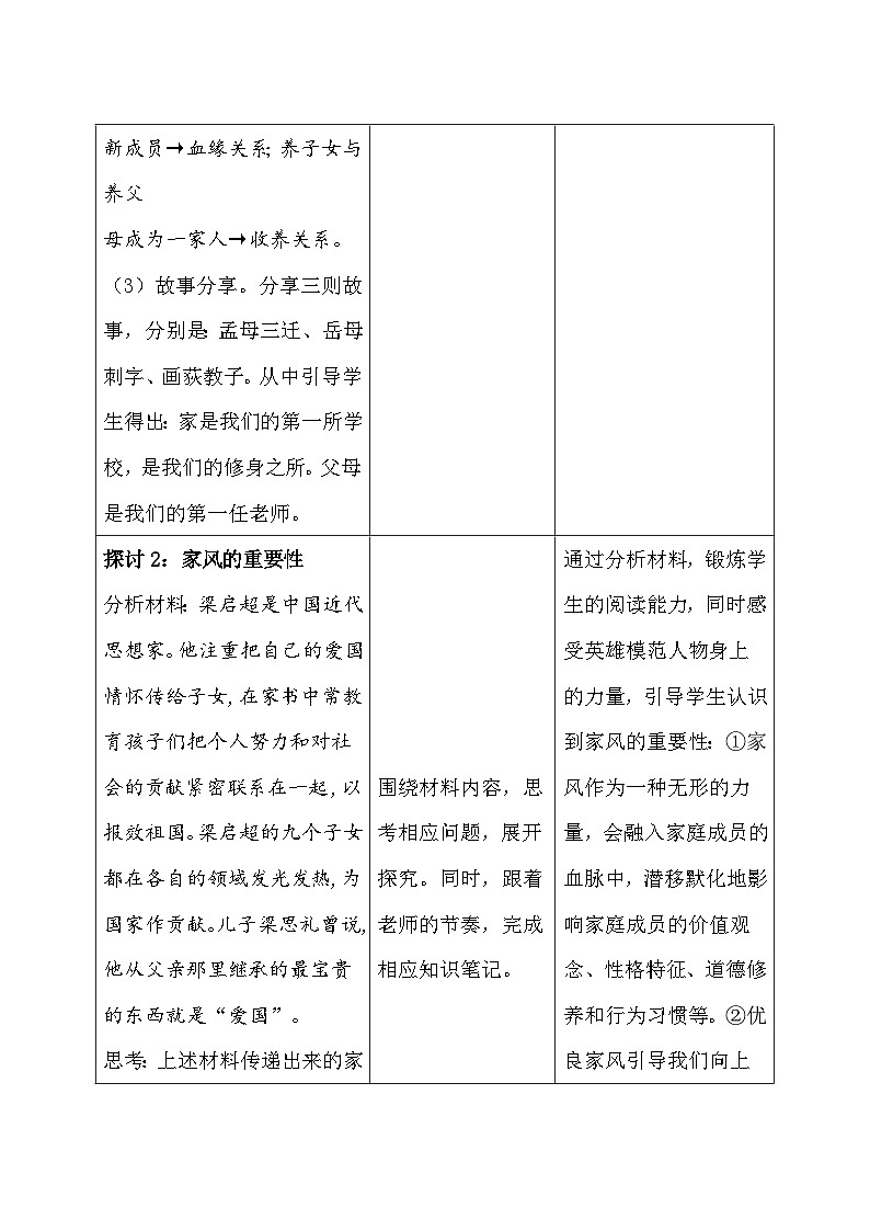统编版（2024新版）七年级上册道德与法治第四课 幸福和睦的家庭 教案（2课时）03