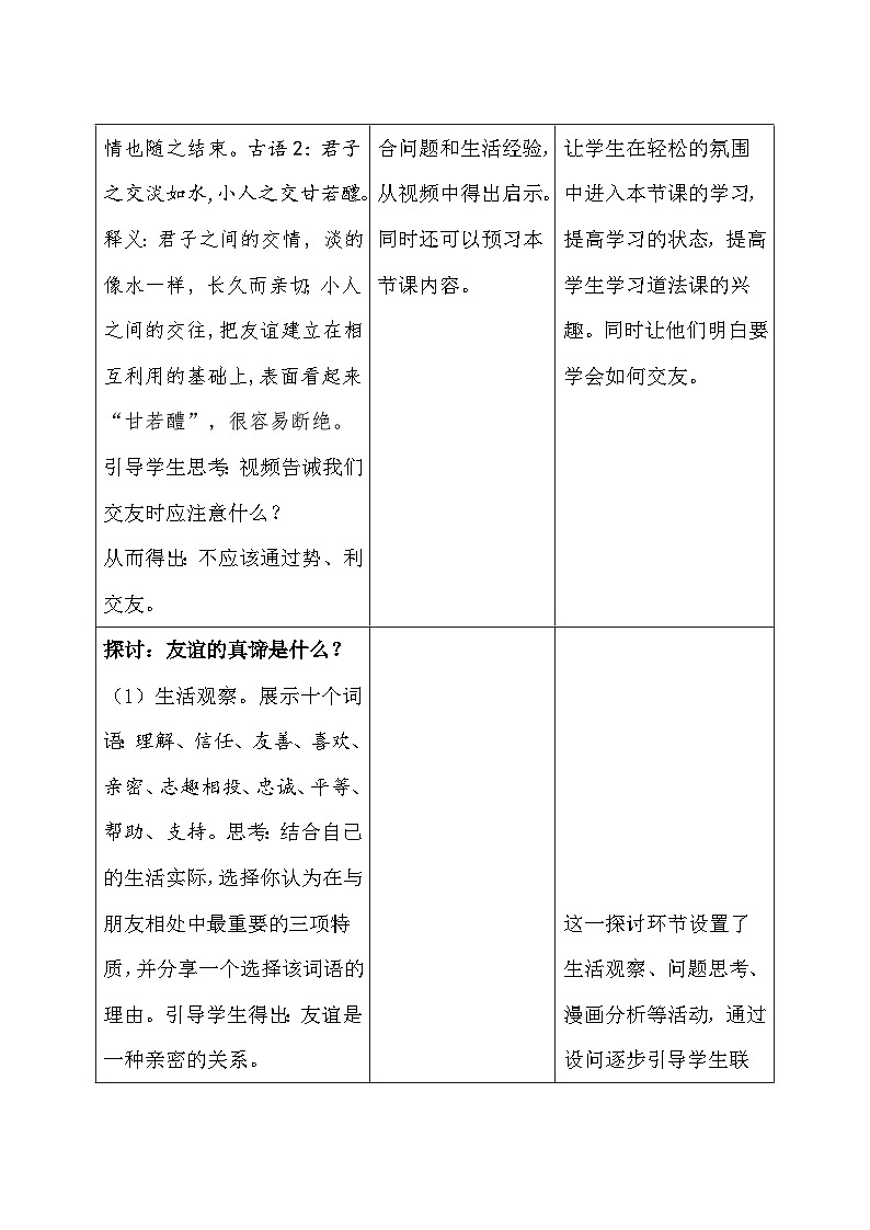 统编版（2024新版）道德与法治七年级上册6.1《友谊的真谛》教案02