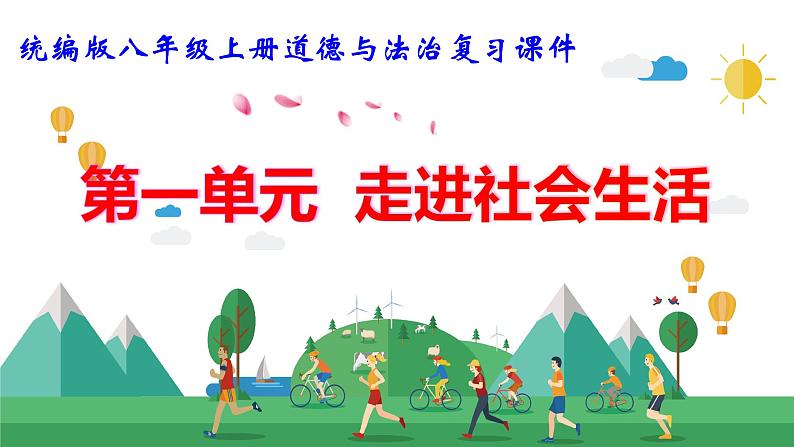 统编版八年级上册道德与法治第一单元 走进社会生活 复习课件第1页