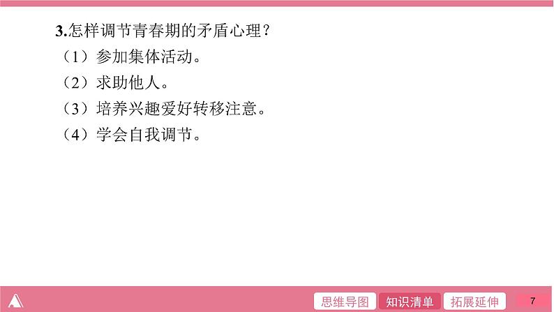 人教版七年级道德与法治下册第一单元 单元整合提升课件第7页