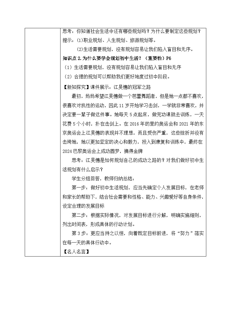 1.2《 规划初中生活》2024-2025学年七年级道德与法治课件+教案03