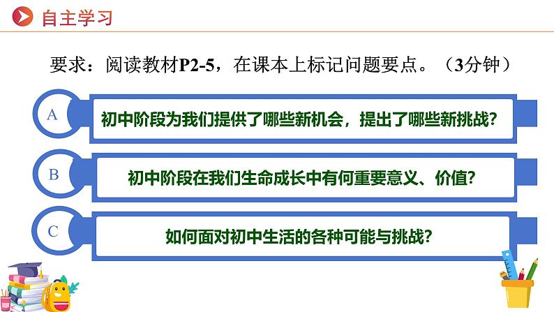 2024-2025学年统编版道德与法治七年级上册 1.1 奏响中学序曲  课件第3页