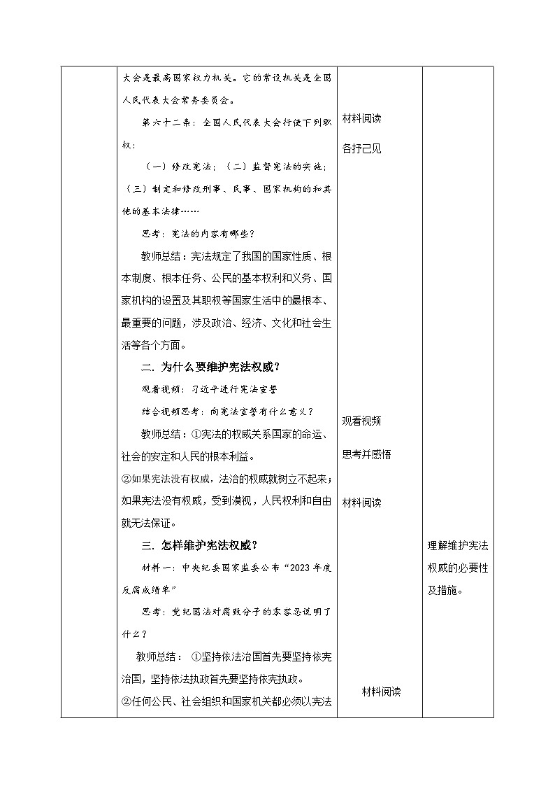 部编版八年级道德与法治下册2.1《坚持依宪治国》精美教案第3页